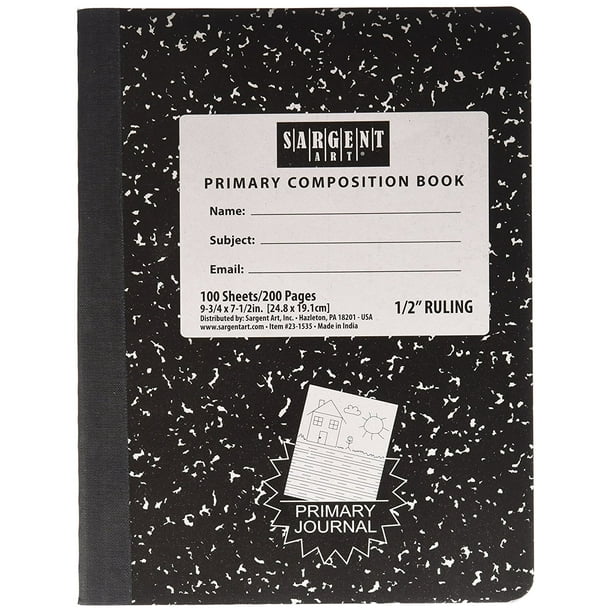 Sargent Art 6 Primary Rule Composition Books Hard Cover 100 Sheets Each
